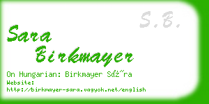 sara birkmayer business card